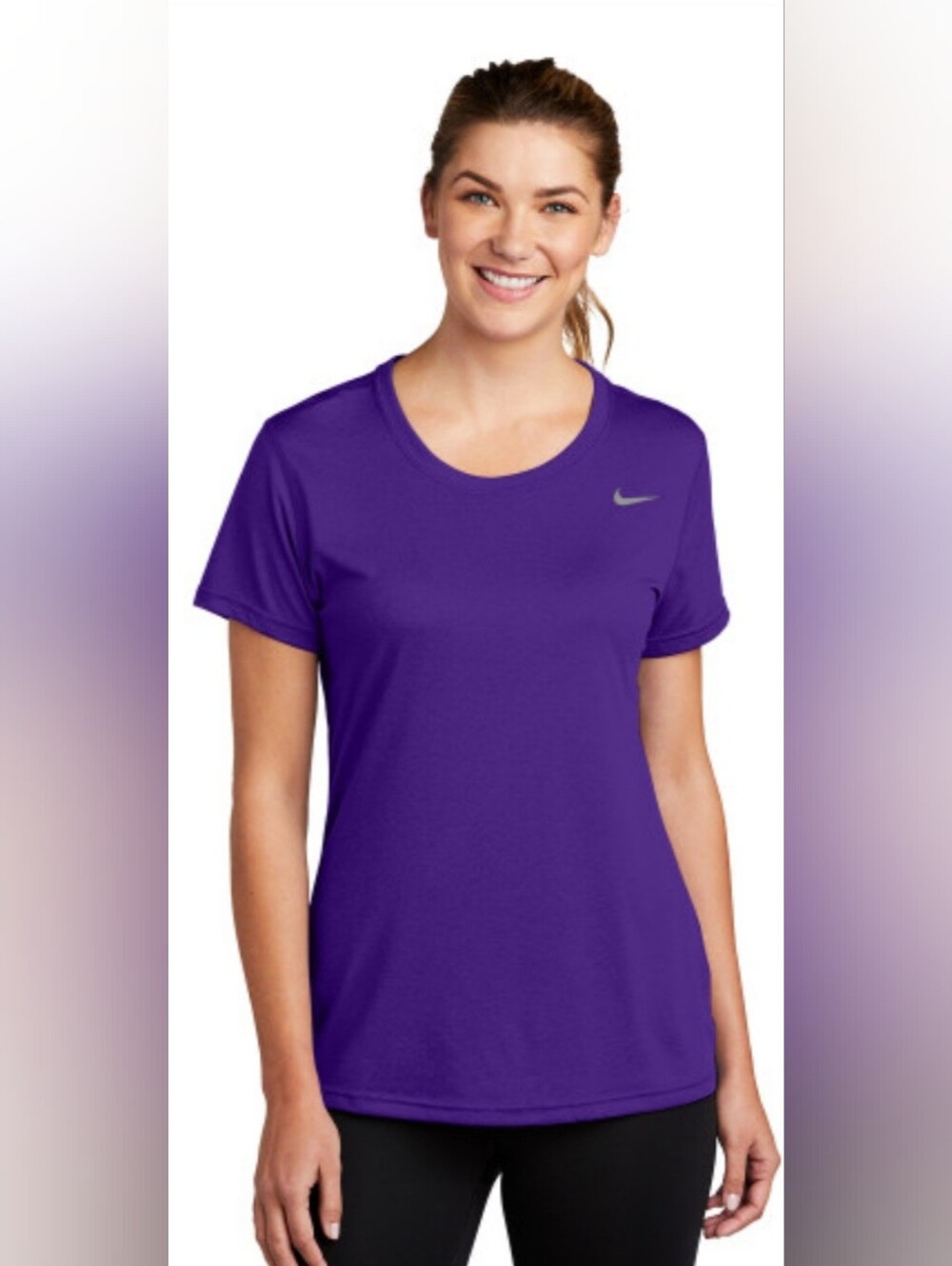Nike Women's Purple Crewneck Short-Sleeve Tee